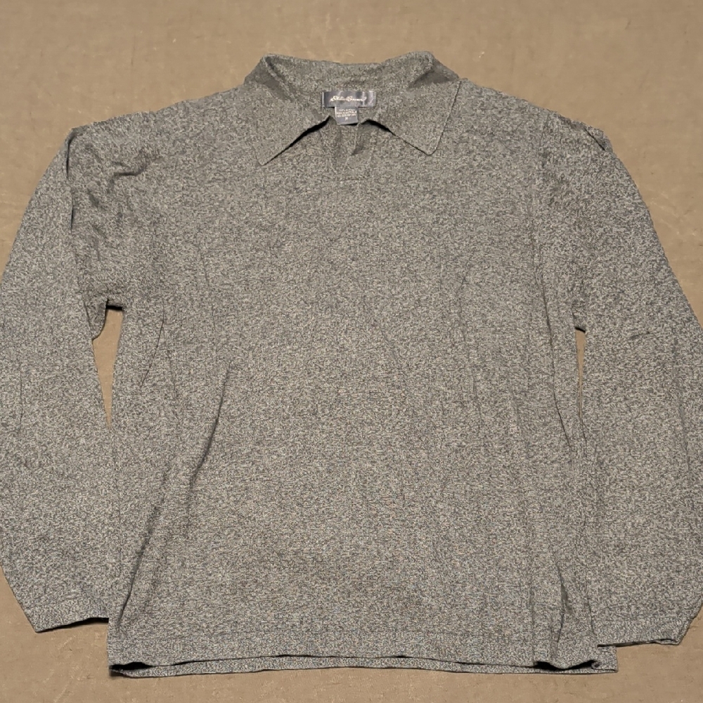 Eddie Bauer Men's Gray Casual Button Down Shirt
